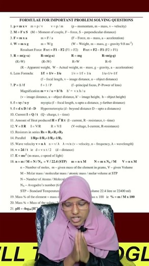 10th Science || Formula Sheet for all problems || #10th #science #publicexams