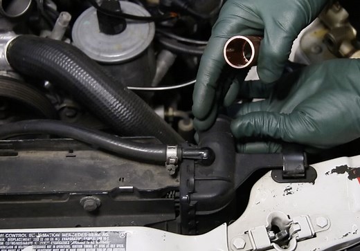 Repairing a Broken Plastic Upper Radiator Neck - On Demand Video | Product | MercedesSource.com