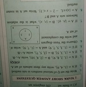 Write the set Q of rational numbers in rule method.If A = {1, ... | Filo