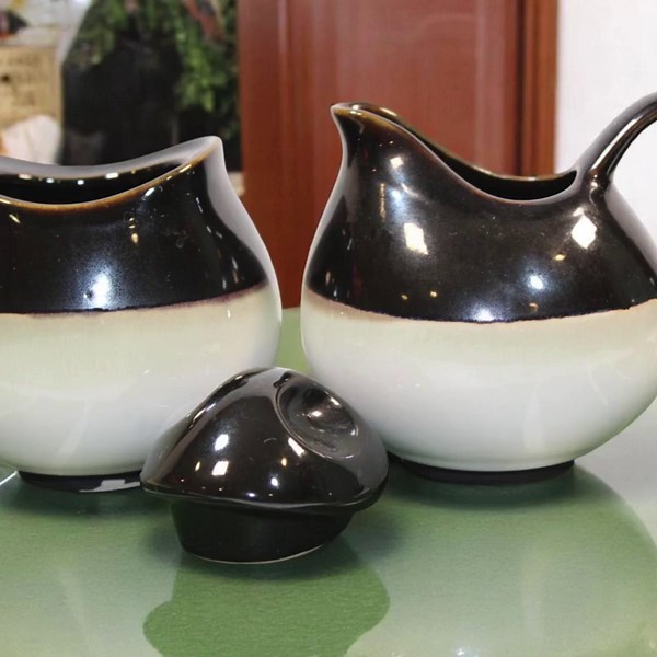 Sango Nova Black Creamer and Sugar Bowl Set; Brown Vintage Serving Dish; Fall & Thanksgiving Tableware; Hostess Gift (L.2-8) - Etsy