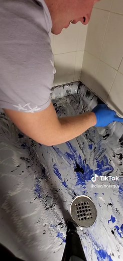 Epoxy shower pan #shorts #epoxy #bathroom