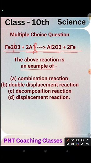fe2o3 + 2al gives al2o3 + 2fe the above reaction is an example of a #shorts #short