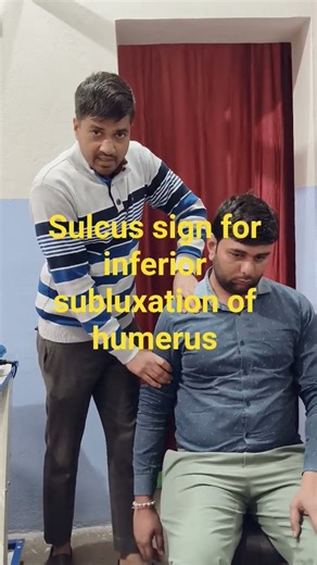 #sulcus sign #inferior subluxation of humerus #inferior instability test #dislocation #shoulderpain