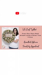Every Day Deco Mesh Wreath Tutorial now on my YouTube! #crafting #wreathtutorial #wreathmaking #dollartree #diy | Kricket's Door Decor