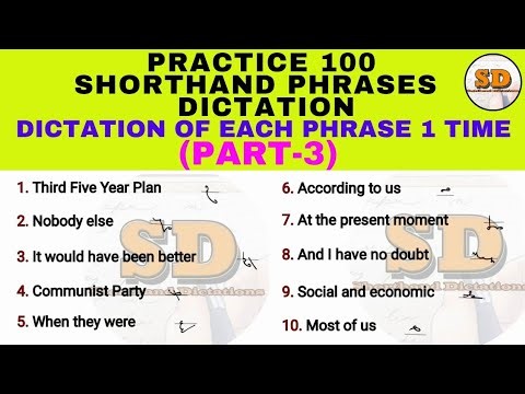 Practice 100 Shorthand Phrases | PART 3 | Shorthand Dictations | Long Phrases