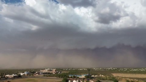 Dust storm engulfs Sierra Vista during thunderstorm in Arizona, USA