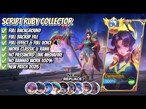 NEW Script Skin Ruby Collector - Prismatic Plume No Password | Full Effect Voice | Patch Terbaru