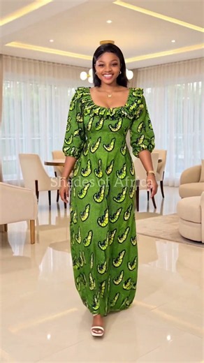 🌿 Stunning Green Ankara Maxi Dress Outfit Idea | Elegant African Print Fashion Look #AnkaraDress