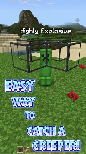 The EASIEST Way to Catch a CREEPER! #redstonetutorial #minecraft #redstone #minecraftbedrock #minecrafttutorial #minecrafthack