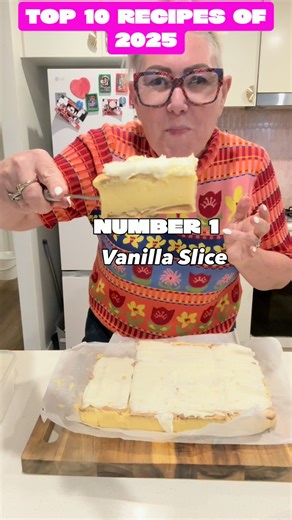 Vanilla Slice – number 1 on my top ten recipes of 2025. The recipe is in the comments. ⬇️ this vanilla slice took out the top spot for a reason 🤍 creamy custard layers, crunchy biscuits and the easiest method you’ll ever use. no puff pastry, no stress and no baking required. i love this recipe because it’s a classic aussie dessert with serious nostalgic vibes and it’s perfect for make-ahead entertaining. prep it the night before and dessert is completely sorted. if you’re searching for an easy 