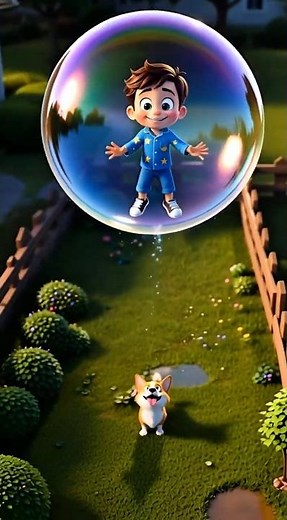 Leo Trapped in a Giant Bubble! 🫧😱 Can He Escape? #funny