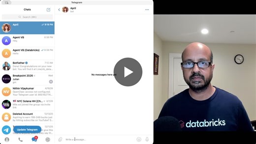 Build a Free AI Agent in Databricks with Telegram Integration | Vijay Balasubramaniam posted on the topic | LinkedIn