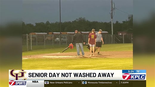 Grand Lake dads dry rain-soaked field to save senior day baseball game