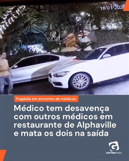 Reinaldo Gottino on Instagram: "Um empresário, que também é médico, matou dois médicos ao sacar uma arma para resolver uma discussão em Barueri, na Grande São Paulo. O crime aconteceu após os três deixarem um restaurante. Carlos Alberto Azevedo Silva Filho, se envolveu em uma briga com as vítimas, identificadas como Roberto Peregrine, de 40 anos, e Vinicius do Santos Oliveira, de 35 anos. Um dos homens, atingido com seis disparos, foi socorrido ao pronto-socorro do Parque Imperial. Ele não resis