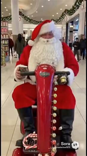 Santa driving his Rascal in the mall. #funny