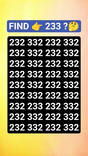 Find the odd number 233 #shorts #shortvideo #youtubeshorts #ytshorts #viral #trending #oddoneout