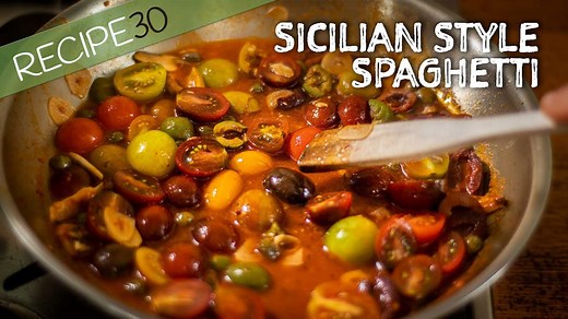Sicilian Style Spaghetti - Simple 20 minute meal