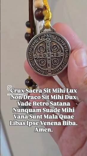 Prayer on Saint Benedict Medal and what the words are in Latin.