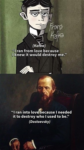 kafka vs dostoevsky ran from love or ran into love #kafka #shorts
