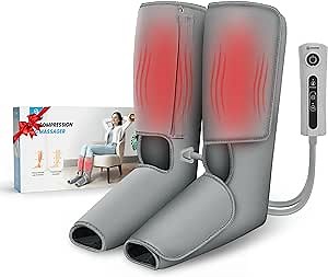 COMFIER Leg Massager for Circulation with Heat,Air Compression Calf Massager Pain Relief,FSA HSA Eligible,Foot Massager,Leg Wraps for Reduce Swelling,Muscle Fatigue,Adjustable Massage Boots,Gifts