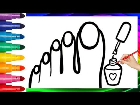 Coloring for children Foot Rainbow - colorful feet | drawing for children | #kidsvideo #art