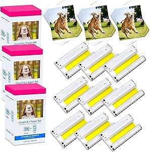 Amazon.com : Esaytool Compatible for Canon Selphy CP1500 CP1300 Ink and Paper KP-108in 4x6 Photo Paper Compatible with CP Printer CP910 CP780 CP1200 CP1000 CP810 CP760 CP720 (108 Sheets + 3 Ink per Set, 3 Set) : Office Products