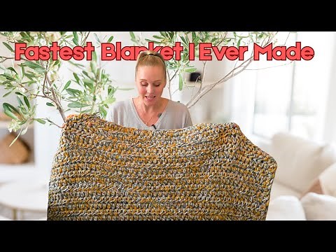 I Made the FASTEST Crochet Blanket EVER Using 5 Yarn Strands at Once!