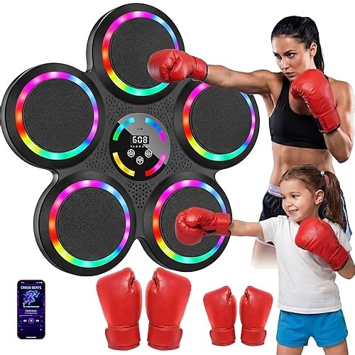 VARRANI Music Boxing Machine - 2026 Upgraded Interactive Boxing Trainer - 2 Pairs of Gloves - for Kids &&#