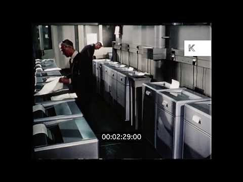 1950s, 1960s UK, Daily Mirror Newspaper Office, News Desk, Journalists, 16mm