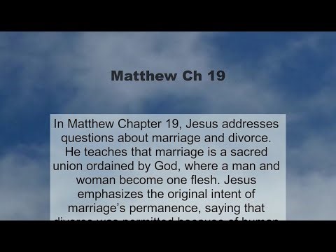 Matthew Chapter 19 summary and read together