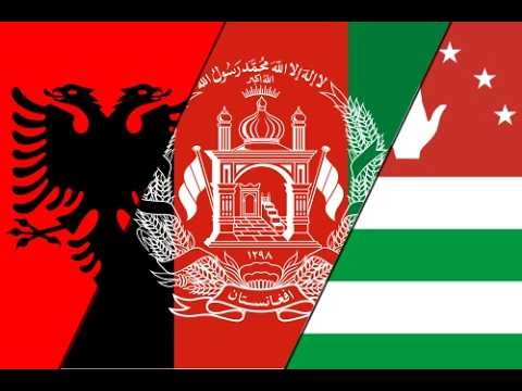 Flag Evolution of Abkhazia, Afghanistan, and Albania