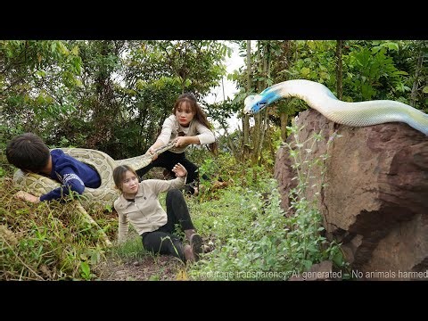 Heart-Stopping Moment! Child Saved From Giant Python – Python Appears While Harvesting Eggplant! 😱🐍🍆