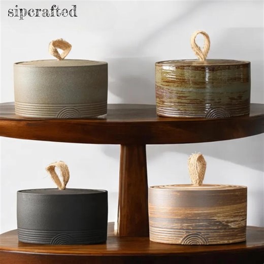 Japanese Ceramic Storage Box With Lid | Handmade Tea Coffee Sugar Canister | Airtight Kitchen Container | Rustic Minimalist Home Decor - Etsy