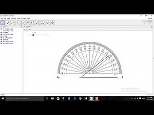 Angle measuring protractor in geogebra