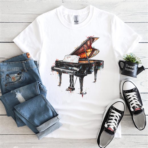 Piano Vintage T Shirt, Music Wear, Instruments Shirt, Sports Graphic, Unisex Short Sleave T Shirt - Etsy