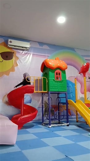 Slide the red slide cute mushroom house green & orange #trending