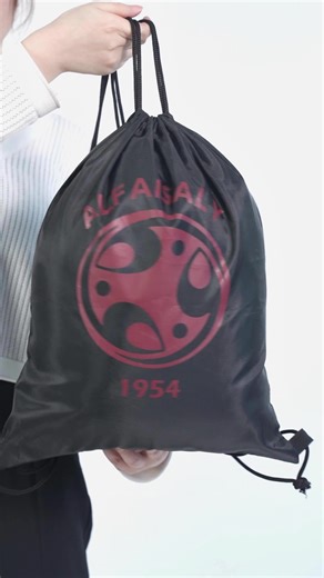 Practical Large Capacity Soccer Black Polyester Leisure Sports Carring Draw String Backpacks Drawstring Bag