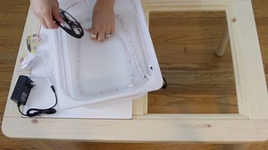 Our Homeschool studio is shaping up! Here's the next item in the series - our light table (next time I'll show you how it doubles as a sand table too :) If you make this tag me! I'd love to see. | HiFam