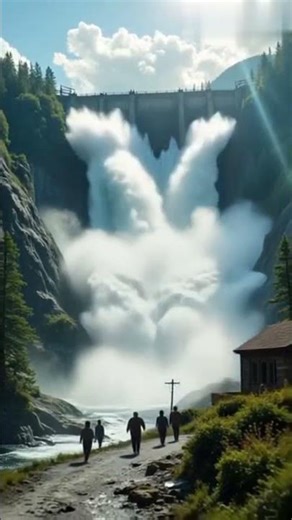 Dam break and flooding in the village 🌊🏚️