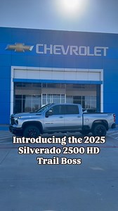 💪🔥 Meet the 2025 Silverado 2500 HD Trail Boss—the newest trim ready to dominate roads and trails! For the first time ever, the heavy-duty Silverado gets the Trail Boss treatment. It comes with upgraded suspension, skid plates, off-road tires, and a bold, rugged design. Perfect for towing, hauling, or hitting the trails, this truck is built to handle it all. 🚜🛻 Come check out the groundbreaking Trail Boss trim at Don Ringler Chevrolet today and see how it takes heavy-duty trucks to the next l
