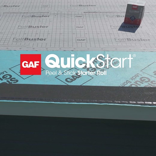 Quick & Easy Installation. Save Time and Help Prevent Shingle Blow-off with GAF QuickStart Peel & Stick Starter Roll. | GAF - Roofing