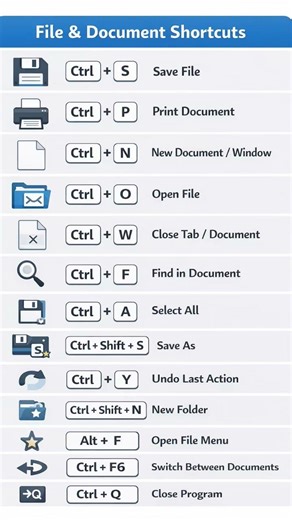 File and document shortcut keys #shortsvideo #programming #shortcutkeys