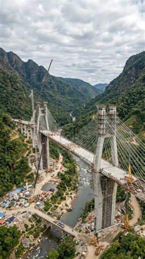 Insane Mountain Bridge Build 🤯 Engineering Masterpiece”#shorts #timelapse#megaproject