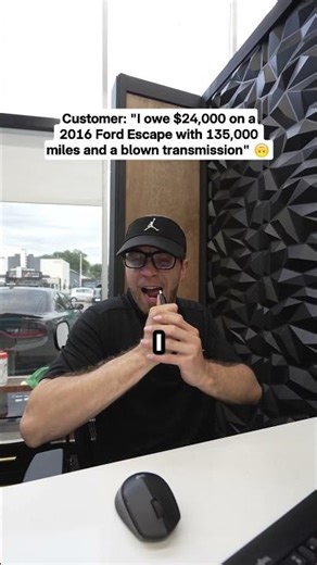Customer: "I owe $24K on a 2016 Ford Escape with 135K miles and a blown up transmission 🙃"