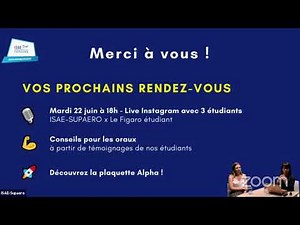 Webinaire - #ADMISSIBLES2021 - Pourquoi choisir l'ISAE-SUPAERO ?