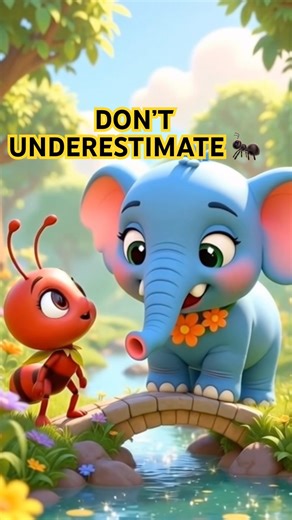 The Ant & The Elephant 🐜🐘 | Small but Powerful#moralstory#animation#kidsstory#youtubeshorts