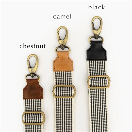 Woven Crossbody Bag Strap: Adjustable Cotton With Leather Accents - Etsy