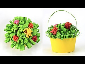 색종이와 종이컵으로 꽃바구니 꽃화분 만들기