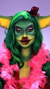 Don’t be afraid of your feelings 💋 I’ve been dying to redo my Greta Gremlin from years ago, and I’m so happy with it! I had this wired bikini top from @whitefoxswim that I haven’t been able to wear because the wiring it all messed up, but it’s great for a makeup look! 😂 #gremlins #halloweenmakeuplook #makeupideas | Creative.Cliche