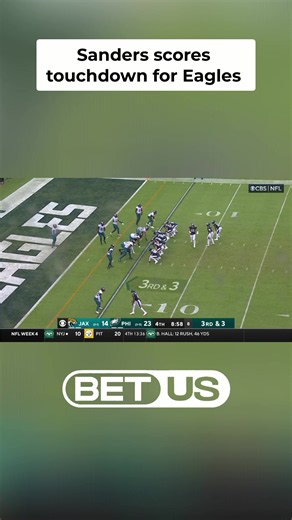 EAGLES TD! Sanders Pounds It In Against Jaguars! Witness a thrilling Eagles run play against the Jaguars! See M. Sanders power through for a crucial touchdown, dominating on 3rd and 3. Get ready for intense football action and game-winning plays! #NFL #Eagles #Jaguars #Touchdown #Football #Sanders #RunPlay #Sports #GameDay #Highlights